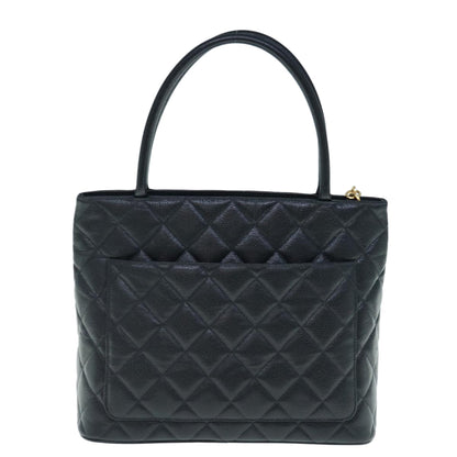 CHANEL Tote Bag Caviar Skin Standard Black CC 62895SA
