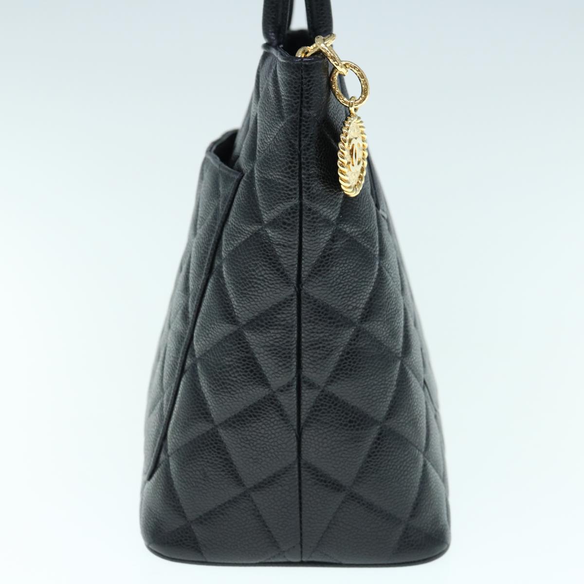CHANEL Tote Bag Caviar Skin Standard Black CC 62895SA