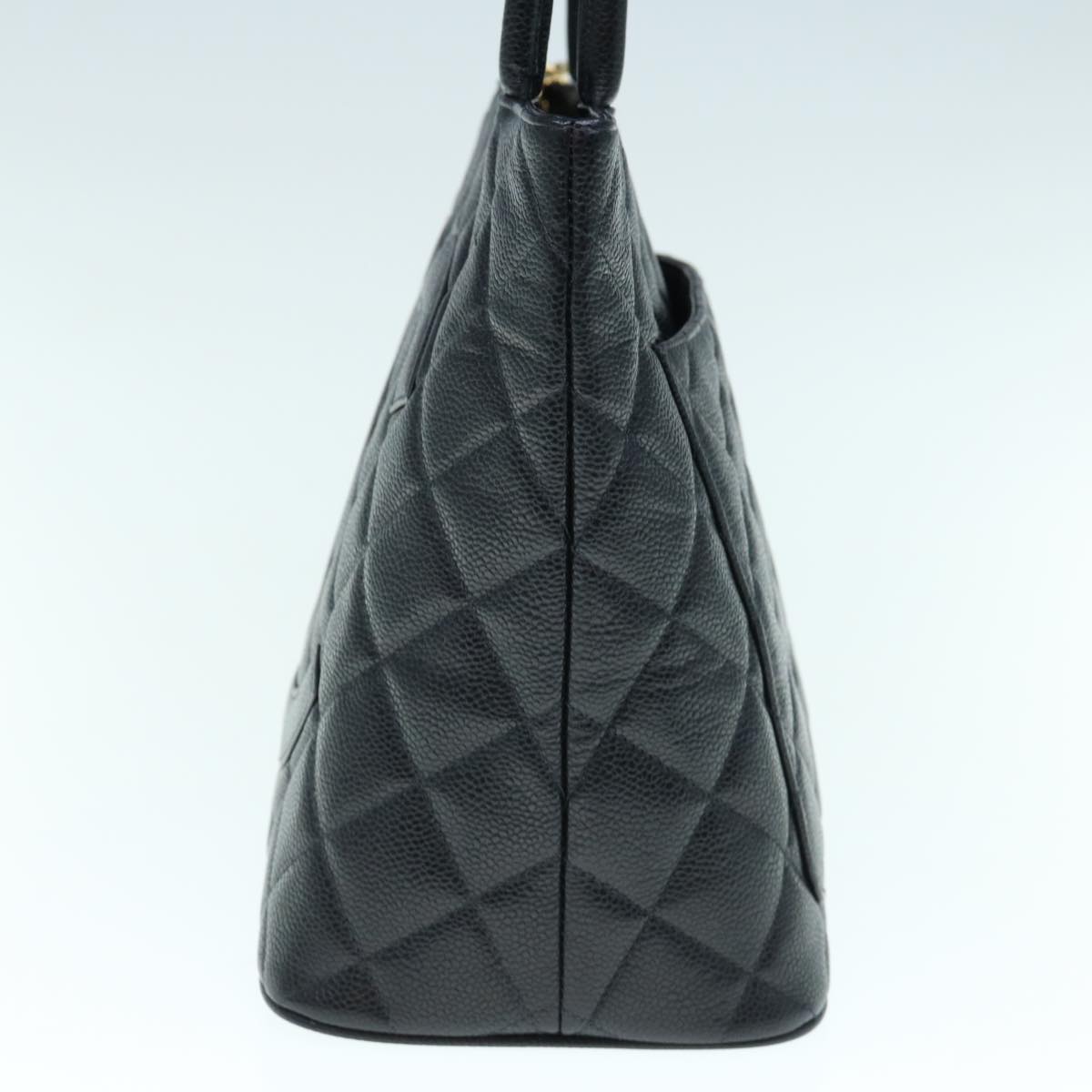 CHANEL Tote Bag Caviar Skin Standard Black CC 62895SA