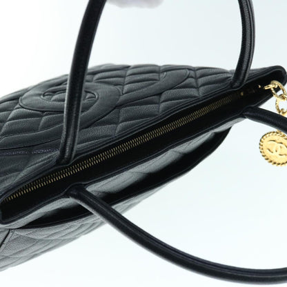 CHANEL Tote Bag Caviar Skin Standard Black CC 62895SA