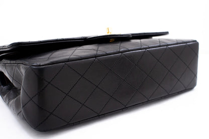 CHANEL Classic Double Flap Medium Chain Shoulder Bag Black Lamb k70
