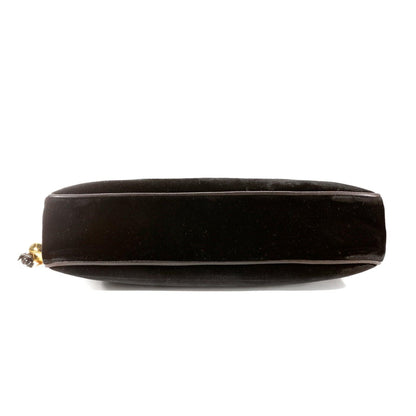 Chanel Black Velvet CC Vintage Tote