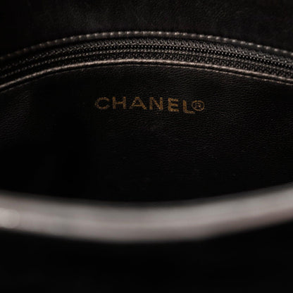 Chanel Black Velvet CC Vintage Tote