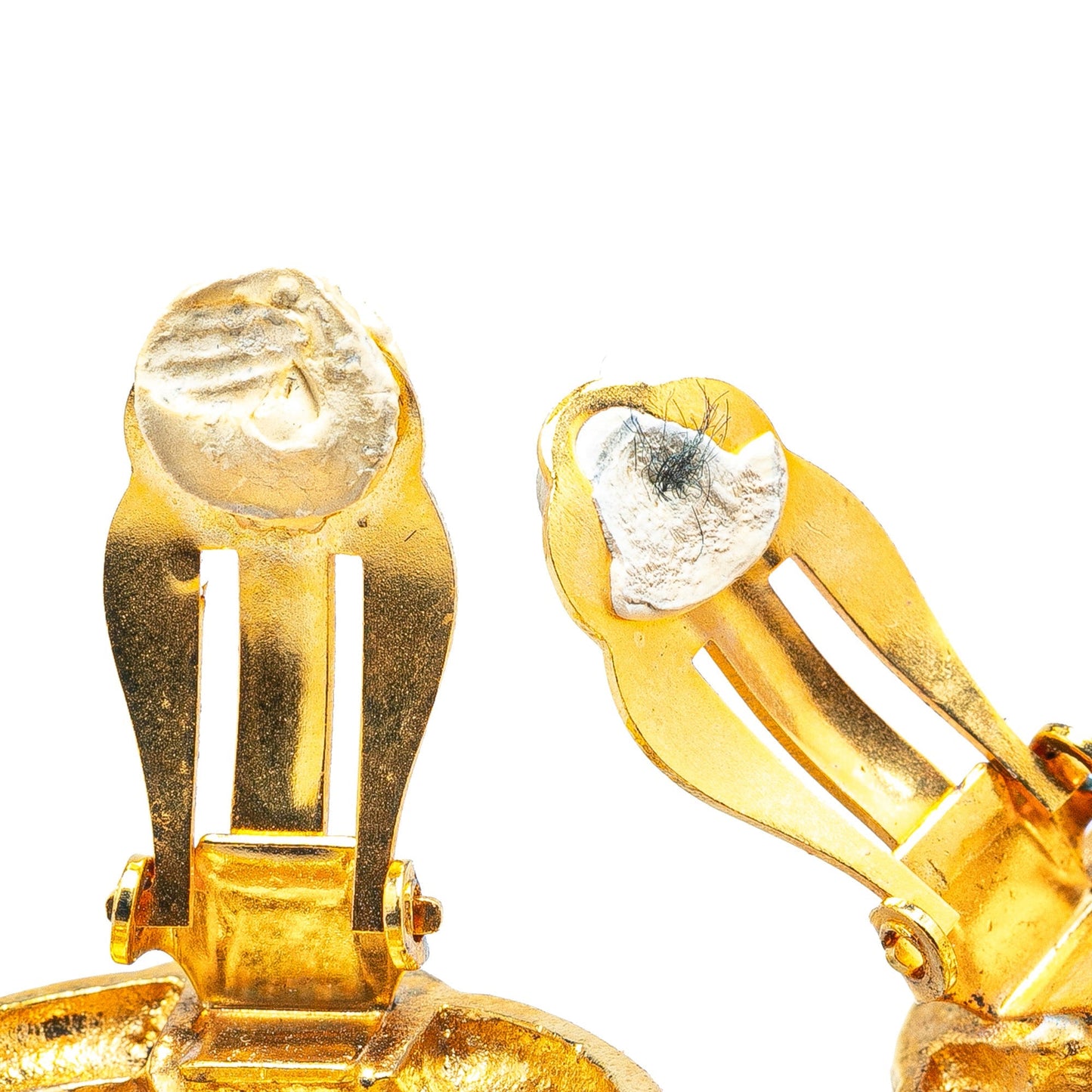 Gold Chanel Gold Plated CC Clip On Earrings