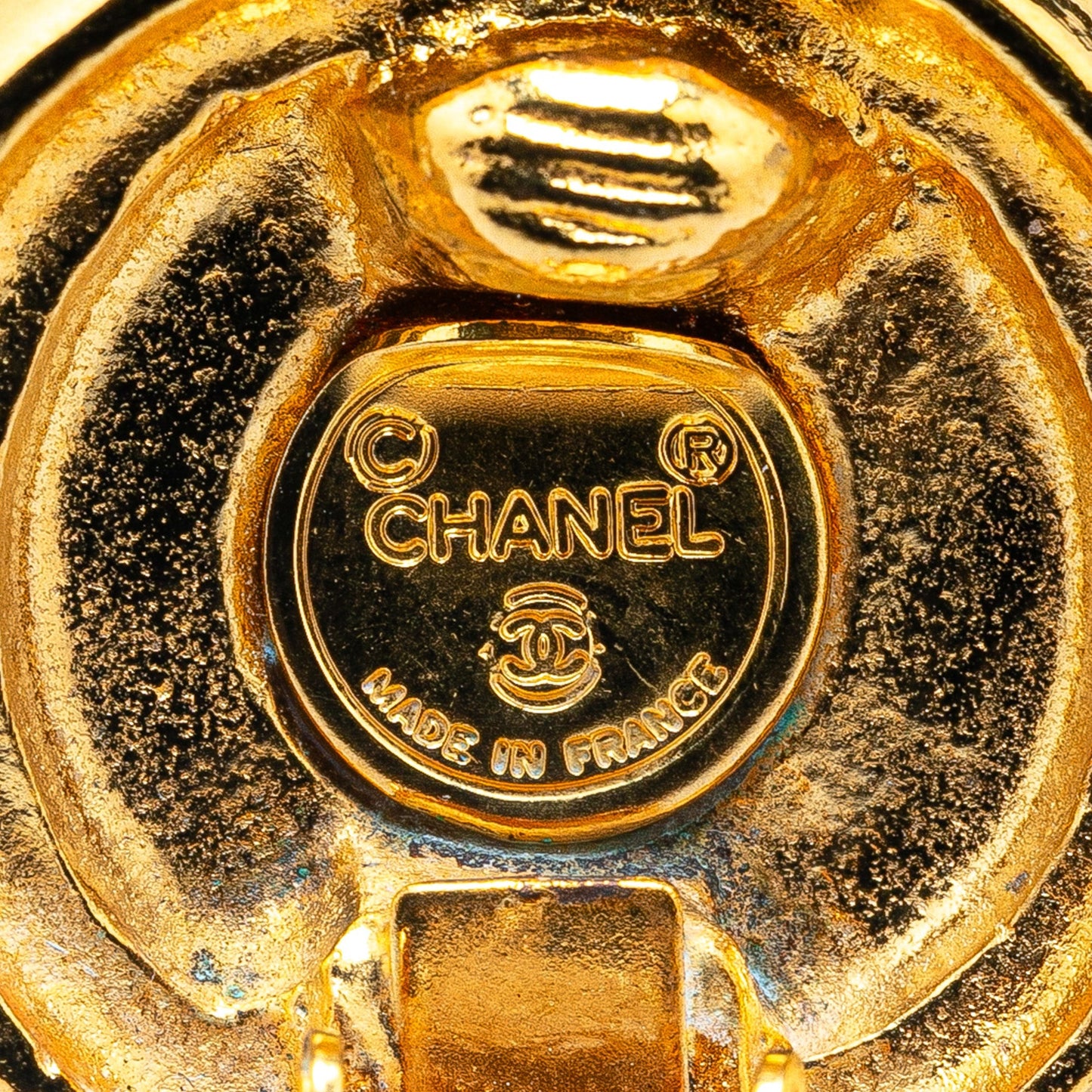 Gold Chanel Gold Plated CC Clip On Earrings