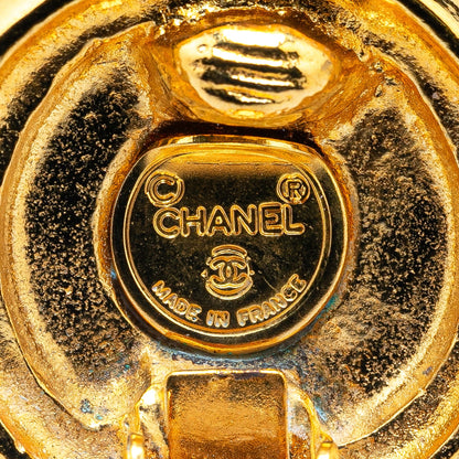 Gold Chanel Gold Plated CC Clip On Earrings