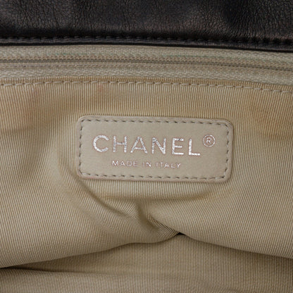Black Chanel Jumbo Calfskin Canebiers Net Flap Shoulder Bag