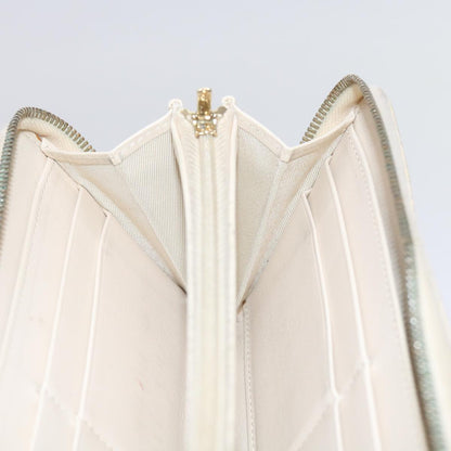 CHANEL Long Wallet Caviar Skin White CC 65288