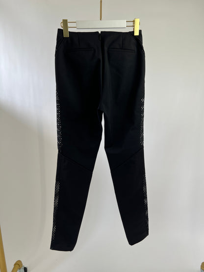 Gucci Black Leggings with Mesh & Ankle Zip Details Size IT 42 (UK 10)