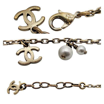 CHANEL CC Faux Pearl Station Bracelet / Anklet