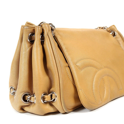 Chanel Beige Leather Accordion Flap Bag