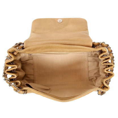 Chanel Beige Leather Accordion Flap Bag