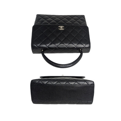 Chanel 90s Caviar Quilted Kelly Top Handle Bag
