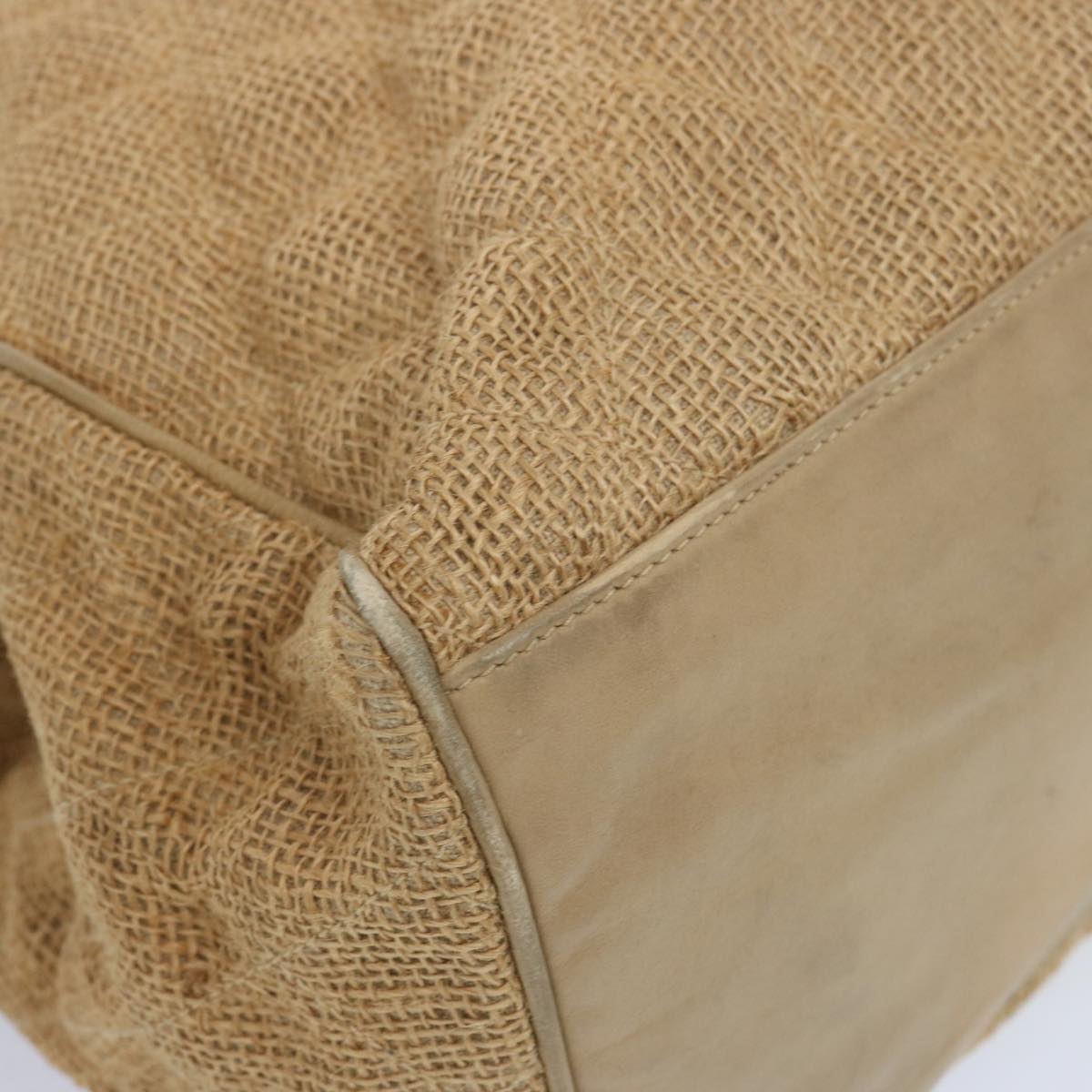 CHANEL Matelasse Tote Bag Straw Brown CC 66963