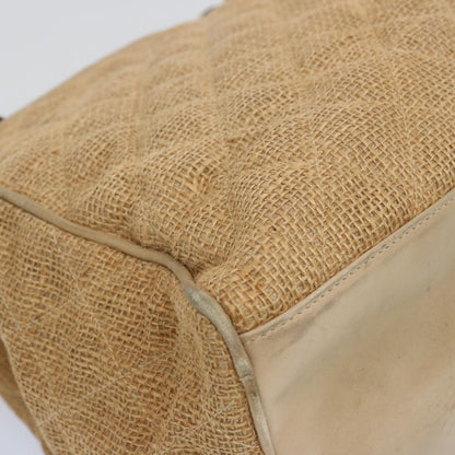 CHANEL Matelasse Tote Bag Straw Brown CC 66963
