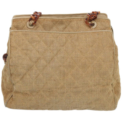 CHANEL Matelasse Tote Bag Straw Brown CC 66963