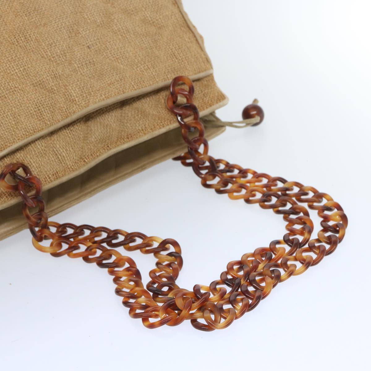 CHANEL Matelasse Tote Bag Straw Brown CC 66963