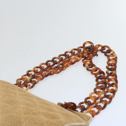 CHANEL Matelasse Tote Bag Straw Brown CC 66963