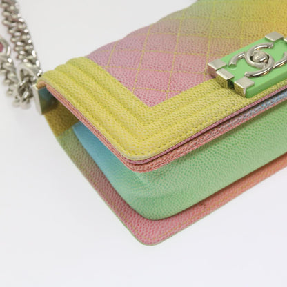 CHANEL Matelasse Boy Chanel Shoulder Bag Caviar Skin Multicolor CC 66965S