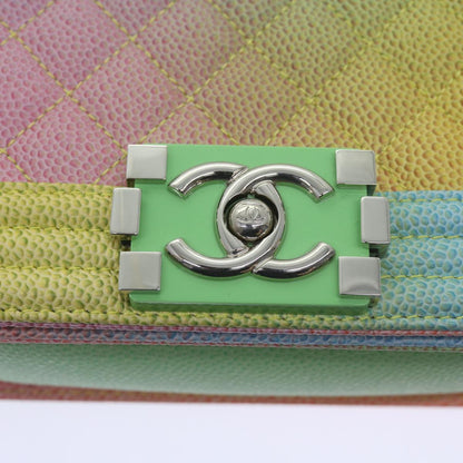 CHANEL Matelasse Boy Chanel Shoulder Bag Caviar Skin Multicolor CC 66965S