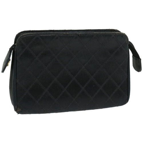 CHANEL Bicolole Pouch Leather Black CC 67139