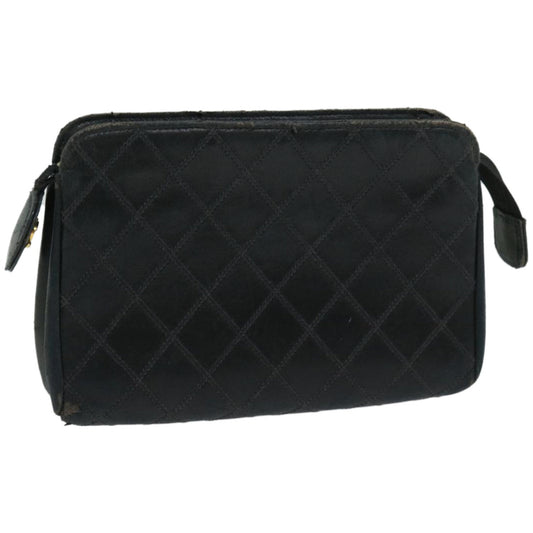 CHANEL Bicolole Pouch Leather Black CC 67139