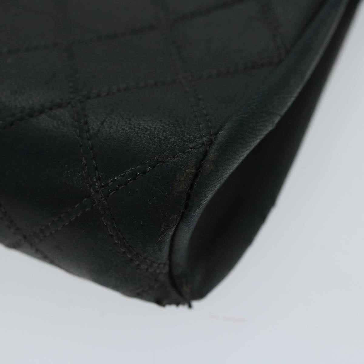 CHANEL Bicolole Pouch Leather Black CC 67139
