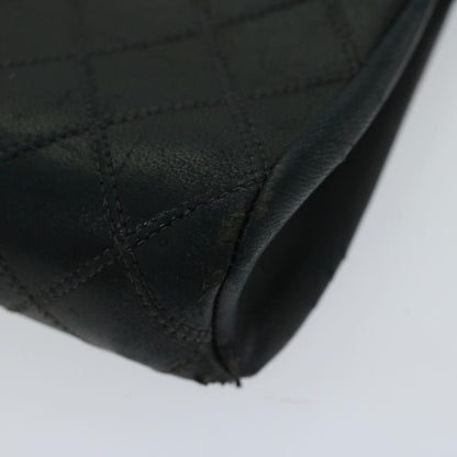 CHANEL Bicolole Pouch Leather Black CC 67139