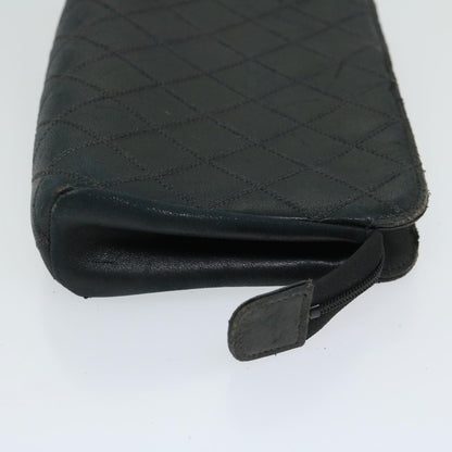 CHANEL Bicolole Pouch Leather Black CC 67139