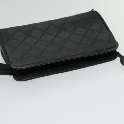 CHANEL Bicolole Pouch Leather Black CC 67139