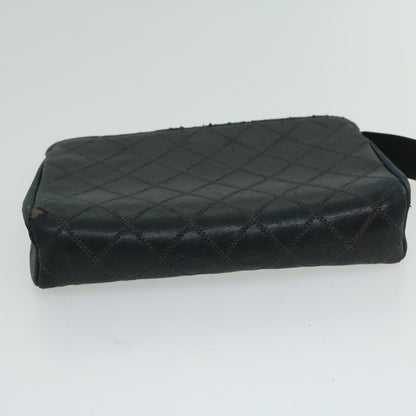 CHANEL Bicolole Pouch Leather Black CC 67139