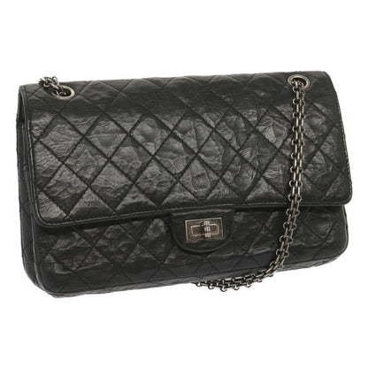 CHANEL 2.55 Matelasse Chain Bag Aged Calfskin Black A37586 CC 67618A
