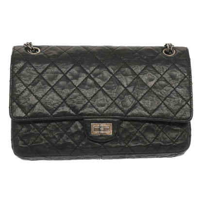 CHANEL 2.55 Matelasse Chain Bag Aged Calfskin Black A37586 CC 67618A