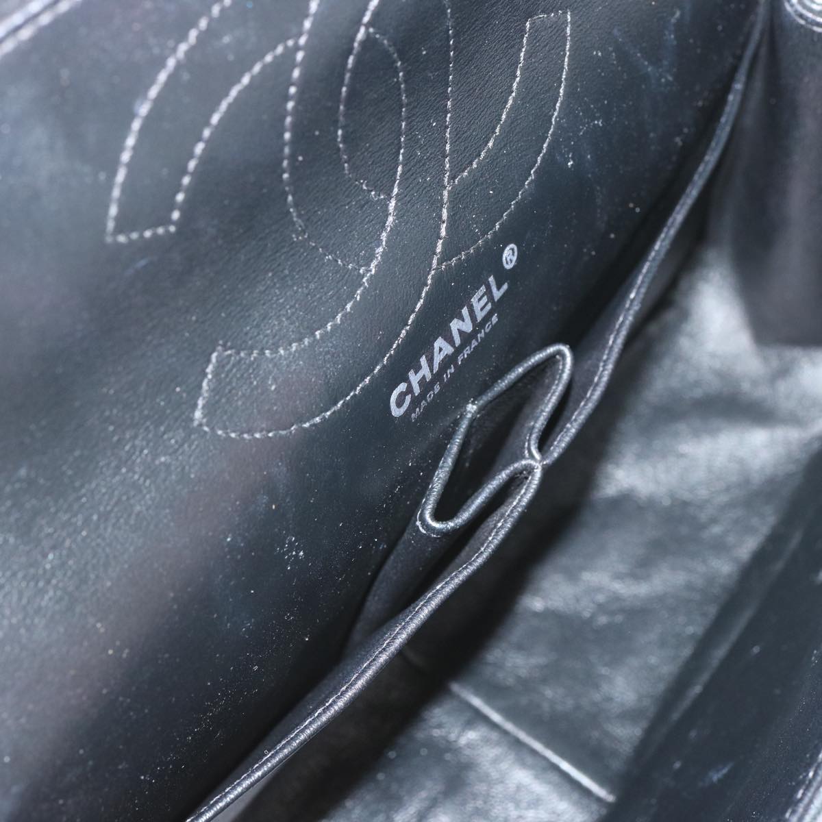 CHANEL 2.55 Matelasse Chain Bag Aged Calfskin Black A37586 CC 67618A