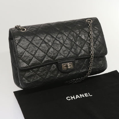 CHANEL 2.55 Matelasse Chain Bag Aged Calfskin Black A37586 CC 67618A
