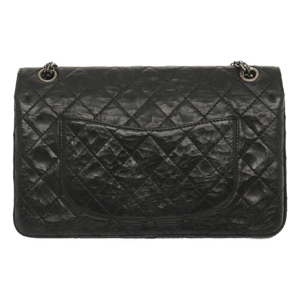 CHANEL 2.55 Matelasse Chain Bag Aged Calfskin Black A37586 CC 67618A