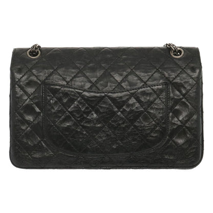 CHANEL 2.55 Matelasse Chain Bag Aged Calfskin Black A37586 CC 67618A