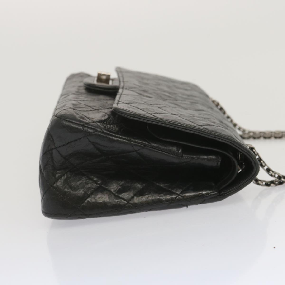 CHANEL 2.55 Matelasse Chain Bag Aged Calfskin Black A37586 CC 67618A