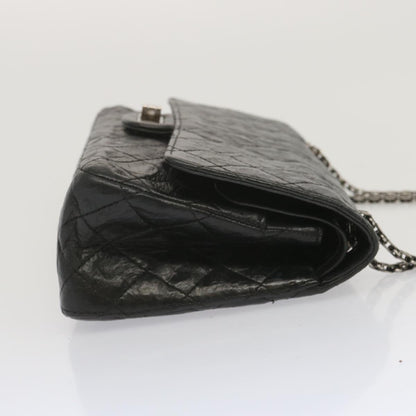 CHANEL 2.55 Matelasse Chain Bag Aged Calfskin Black A37586 CC 67618A