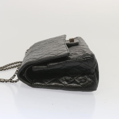 CHANEL 2.55 Matelasse Chain Bag Aged Calfskin Black A37586 CC 67618A