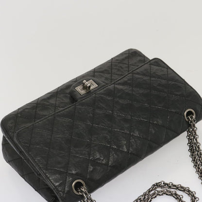 CHANEL 2.55 Matelasse Chain Bag Aged Calfskin Black A37586 CC 67618A