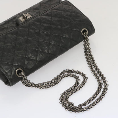 CHANEL 2.55 Matelasse Chain Bag Aged Calfskin Black A37586 CC 67618A