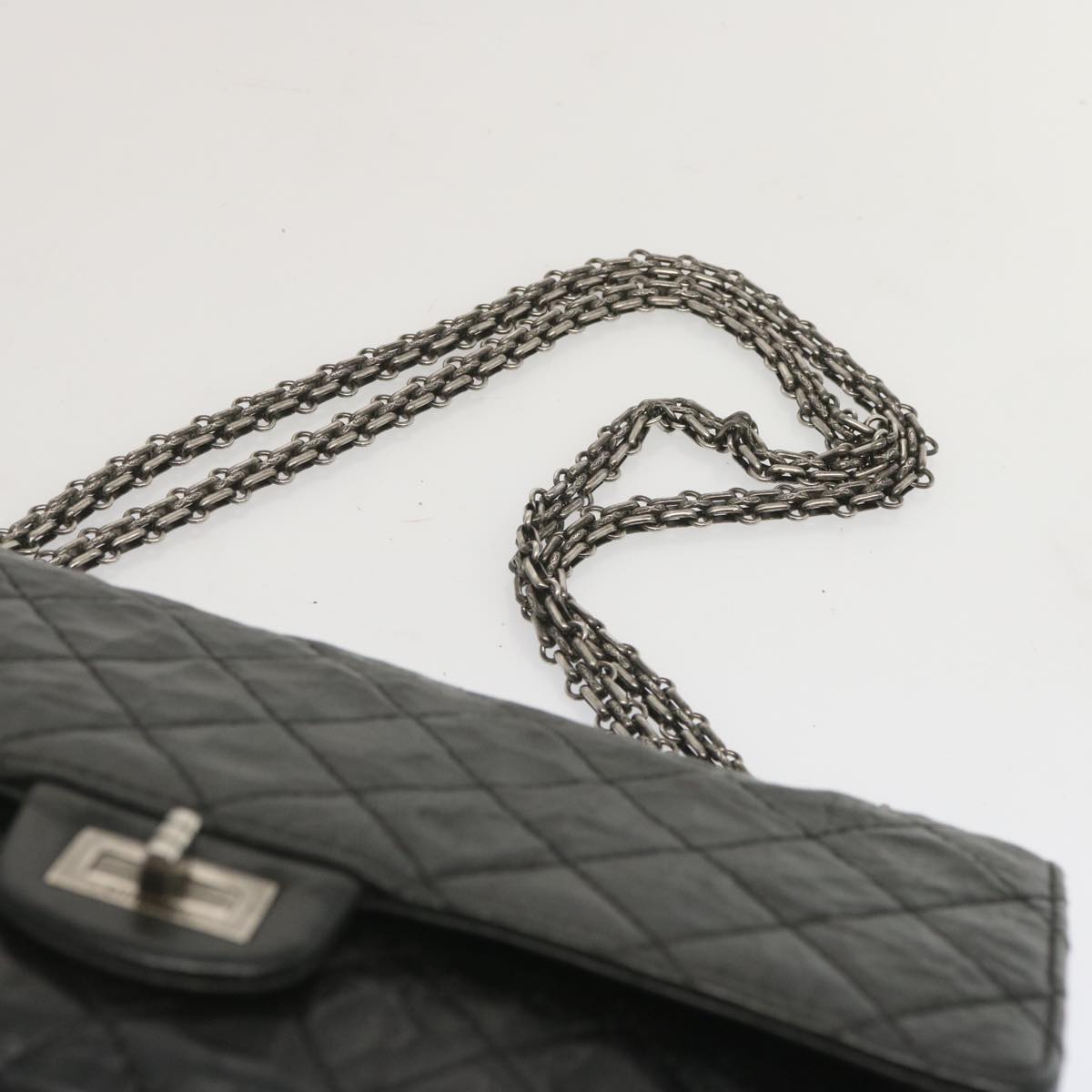 CHANEL 2.55 Matelasse Chain Bag Aged Calfskin Black A37586 CC 67618A