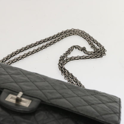 CHANEL 2.55 Matelasse Chain Bag Aged Calfskin Black A37586 CC 67618A