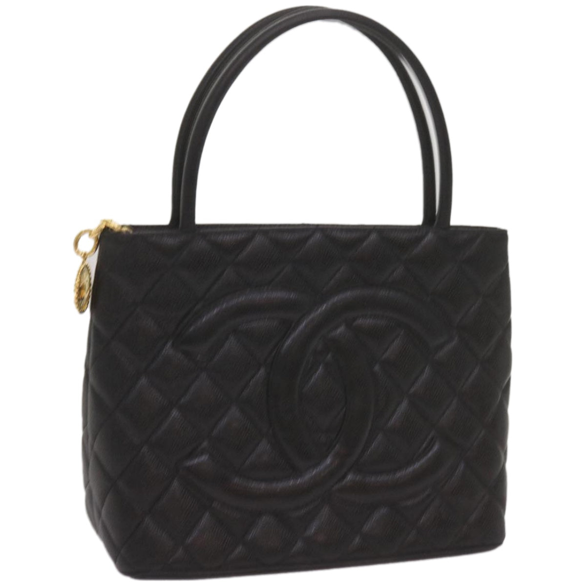 CHANEL Standard Tote Bag Caviar Skin Black CC 67624SA