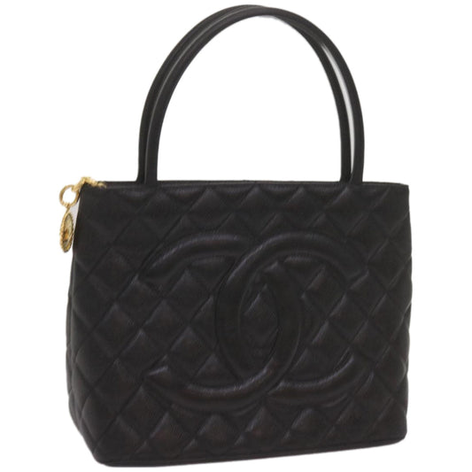 CHANEL Standard Tote Bag Caviar Skin Black CC 67624SA
