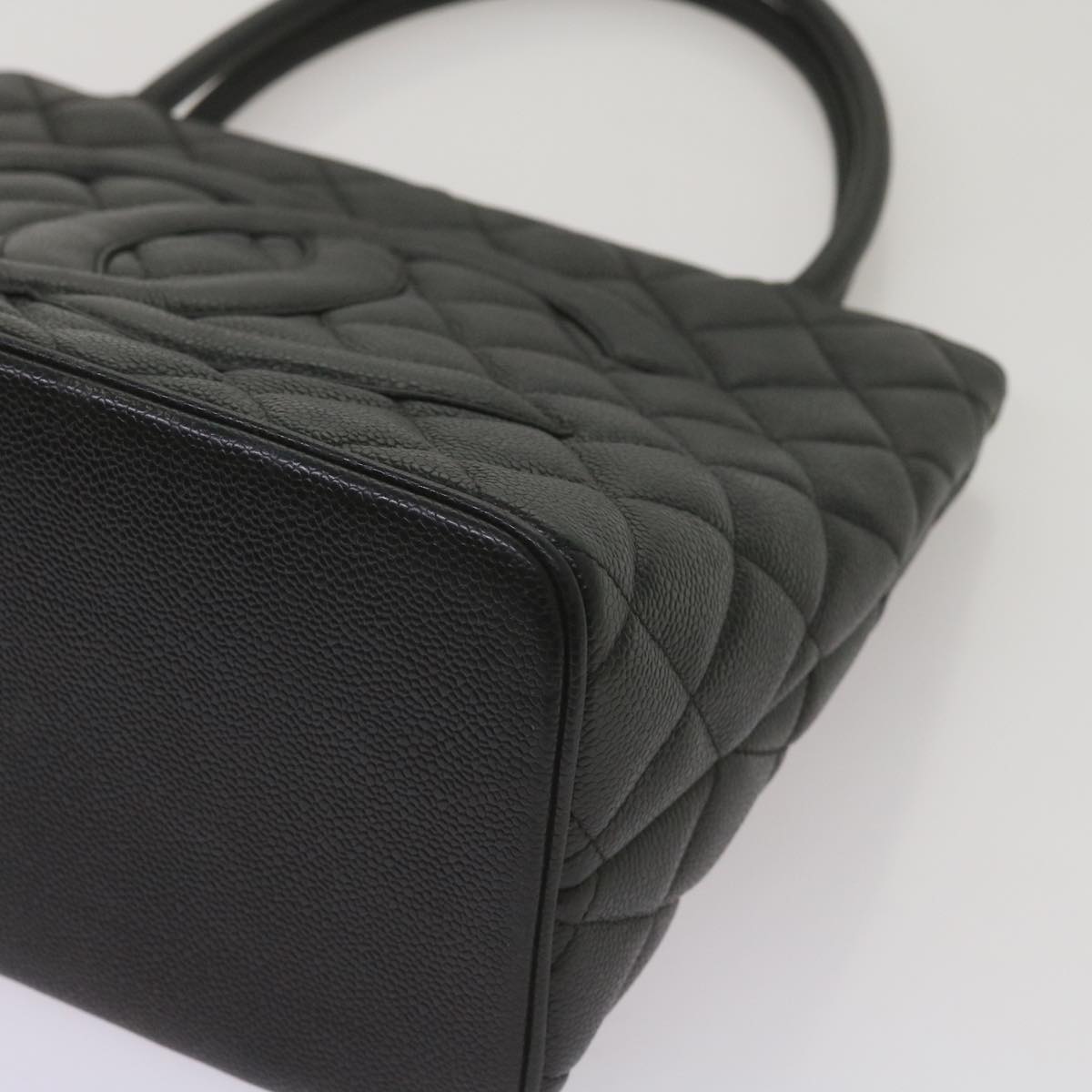 CHANEL Standard Tote Bag Caviar Skin Black CC 67624SA