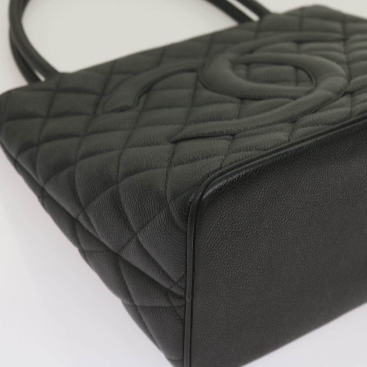 CHANEL Standard Tote Bag Caviar Skin Black CC 67624SA