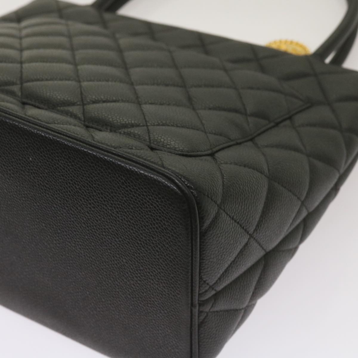 CHANEL Standard Tote Bag Caviar Skin Black CC 67624SA