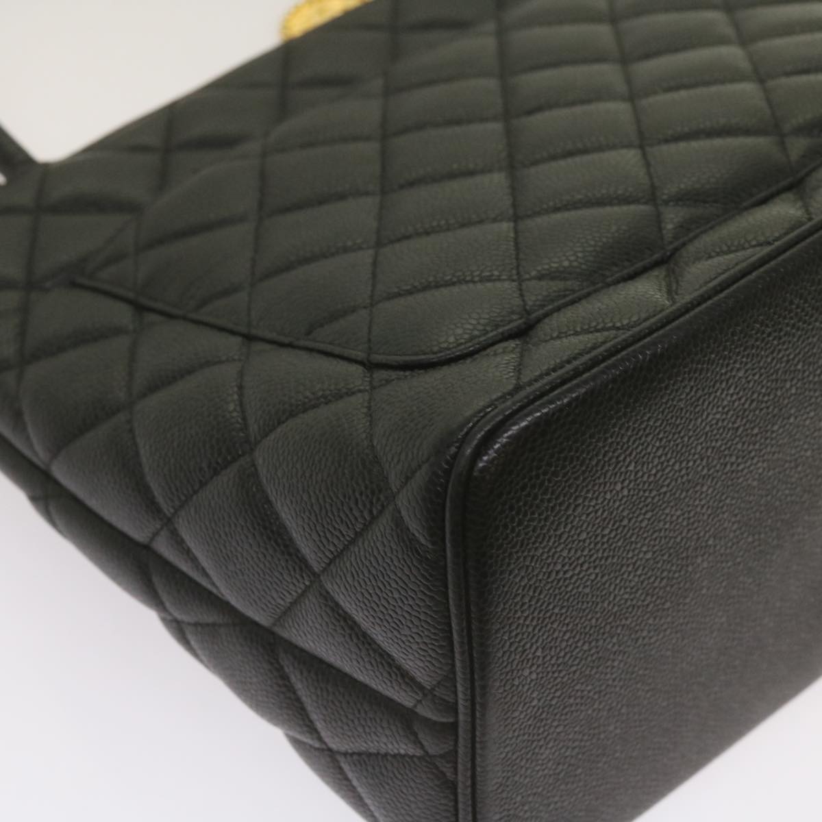 CHANEL Standard Tote Bag Caviar Skin Black CC 67624SA